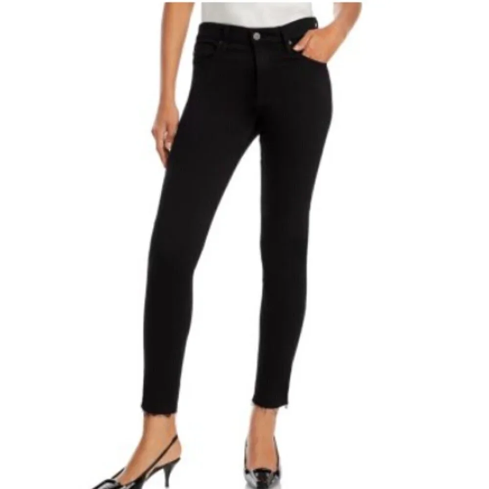 GAP High Rise Sculpt True Skinny Ankle Jeans RAW HEM Black Size 27/4 RT$99 NWT
